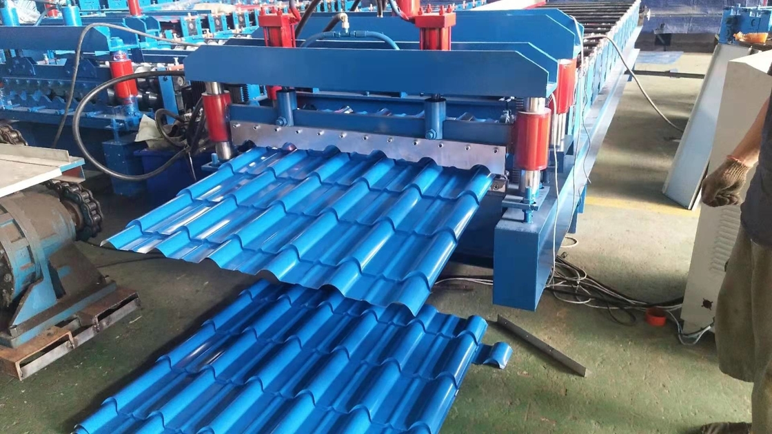 Glazed Steel Roofing Machine , Roofing Corrugated Sheet Roll Forming Machine