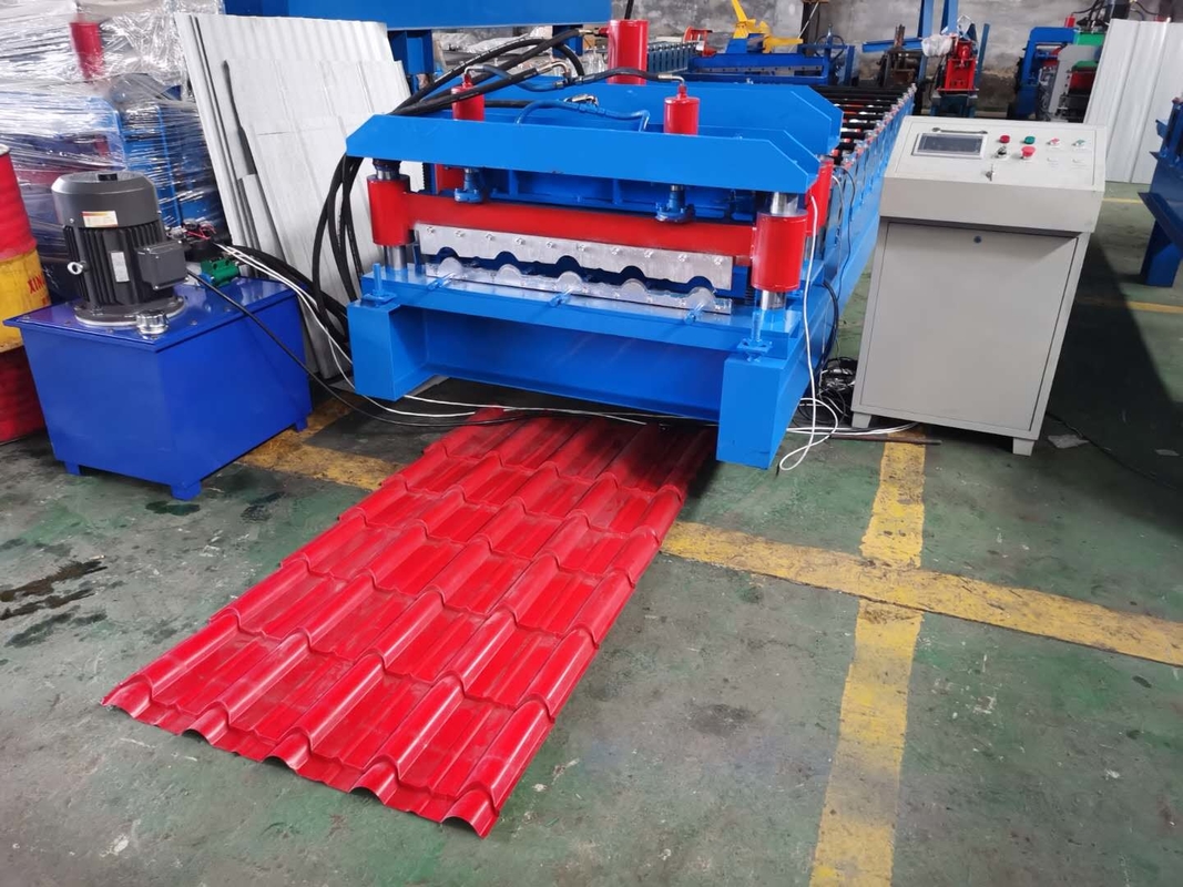 Servo Motor Metal Glazed Tile Roll Forming Machine Fast Producting